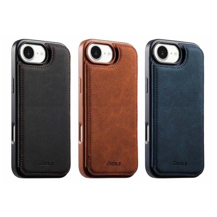 For iPhone 17e / 16e ESEBLE Retro Texture Double Buckle Card Slot Phone Case