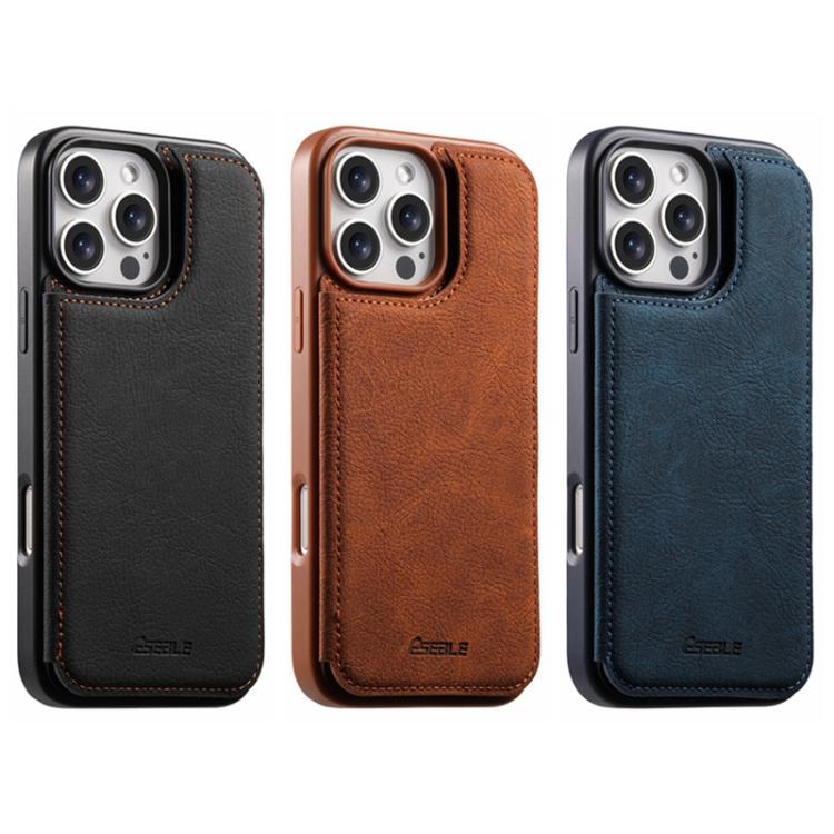 For iPhone 14 Pro Max ESEBLE Retro Texture Double Buckle Card Slot Phone Case