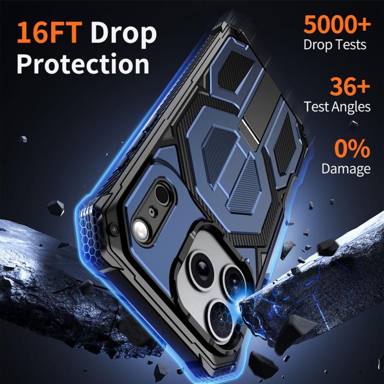 For iPhone 17 Pro Max Hidden Metal Holder Magnetic Shockproof Phone Case