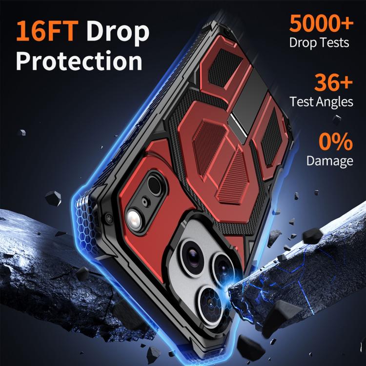 For iPhone 17 Pro Hidden Metal Holder Magnetic Shockproof Phone Case