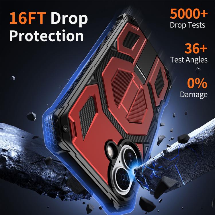 For iPhone 17 Hidden Metal Holder Magnetic Shockproof Phone Case