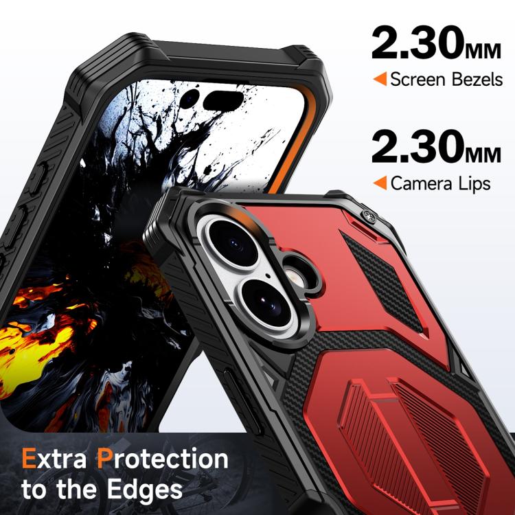For iPhone 17 Hidden Metal Holder Magnetic Shockproof Phone Case
