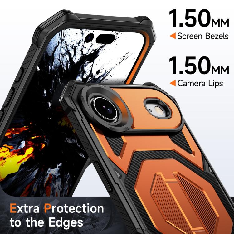 For iPhone Air Hidden Metal Holder Magnetic Shockproof Phone Case