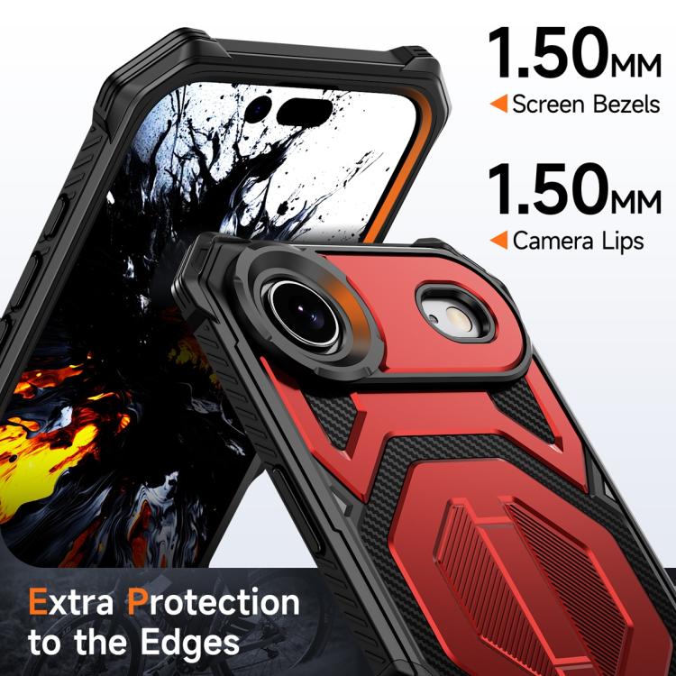 For iPhone Air Hidden Metal Holder Magnetic Shockproof Phone Case