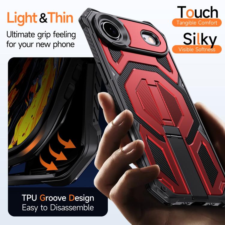 For iPhone Air Hidden Metal Holder Magnetic Shockproof Phone Case