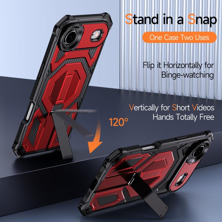 For iPhone Air Hidden Metal Holder Magnetic Shockproof Phone Case