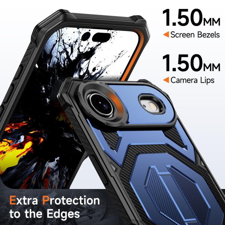 For iPhone Air Hidden Metal Holder Magnetic Shockproof Phone Case