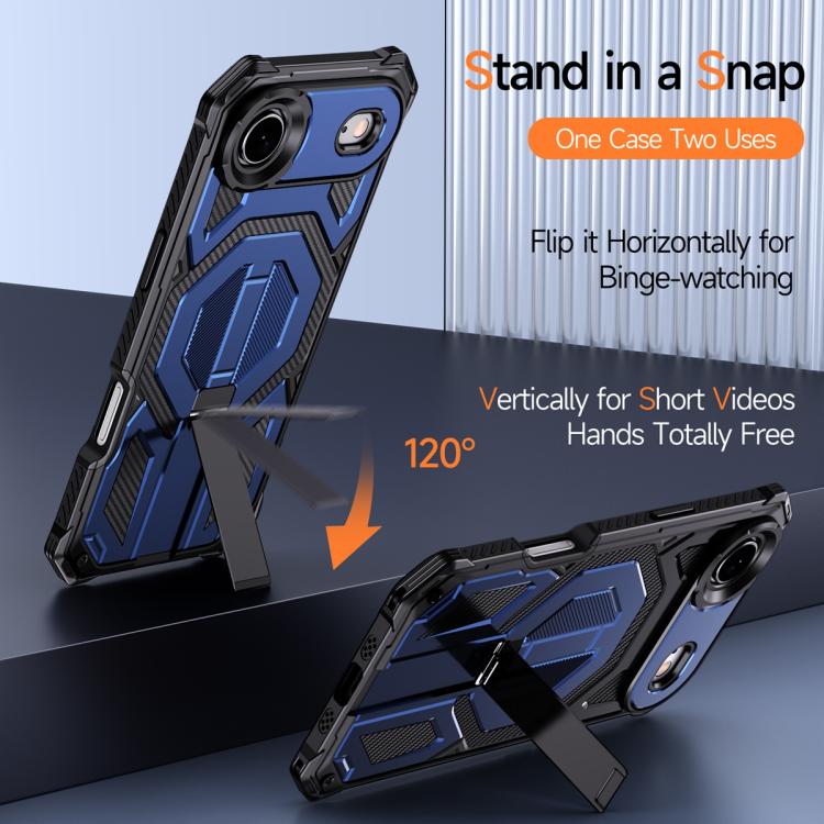 For iPhone Air Hidden Metal Holder Magnetic Shockproof Phone Case