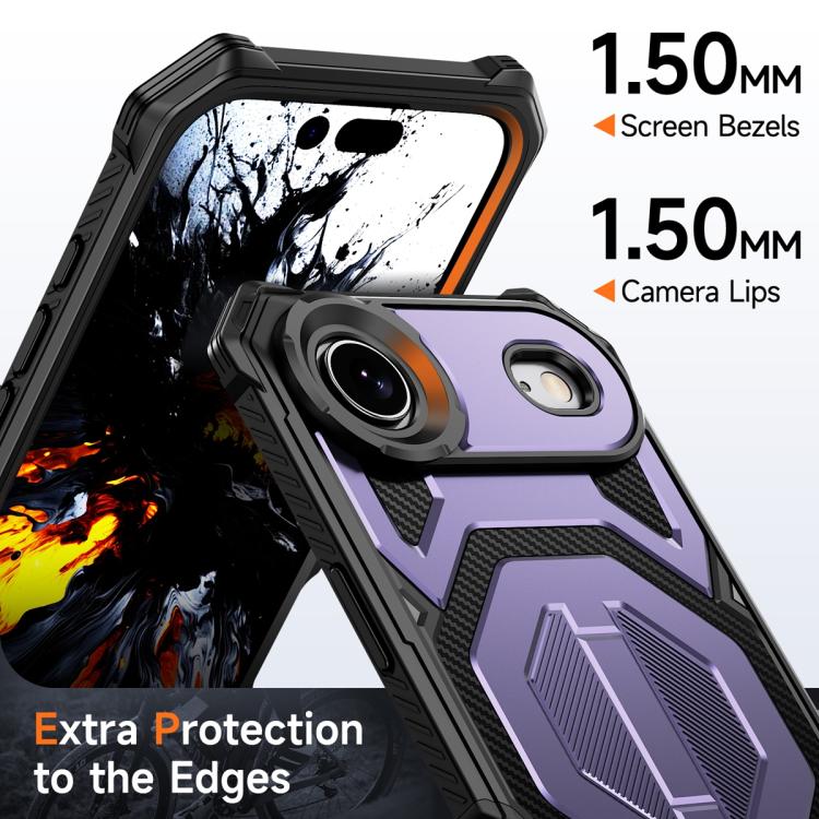 For iPhone Air Hidden Metal Holder Magnetic Shockproof Phone Case
