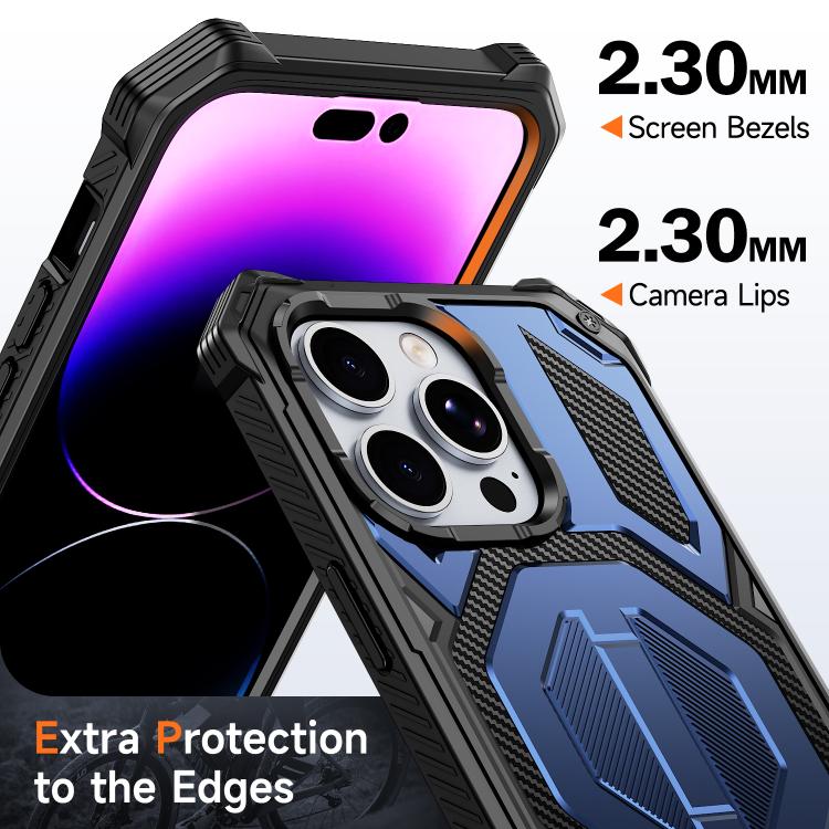 For iPhone 14 Pro Max Hidden Metal Holder Magnetic Shockproof Phone Case