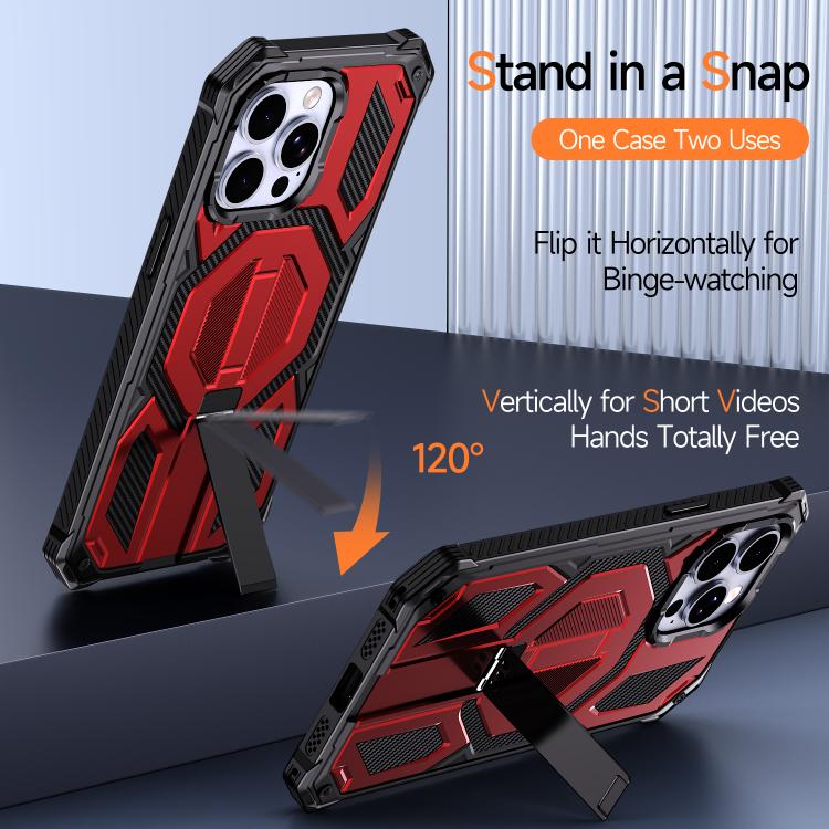 For iPhone 13 Pro Max Hidden Metal Holder Magnetic Shockproof Phone Case