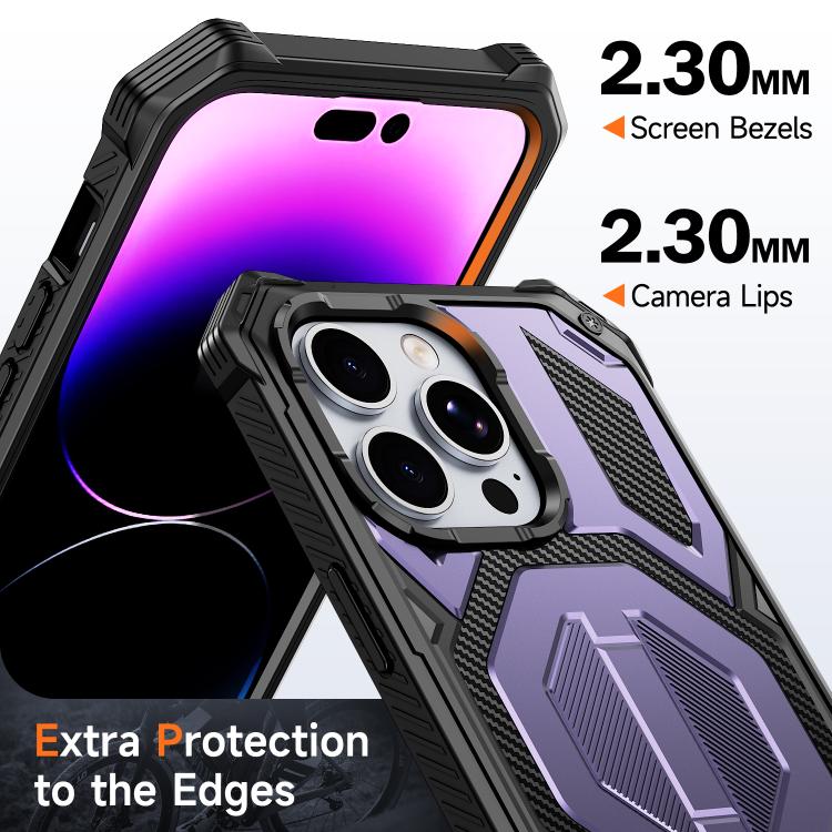 For iPhone 13 Pro Max Hidden Metal Holder Magnetic Shockproof Phone Case