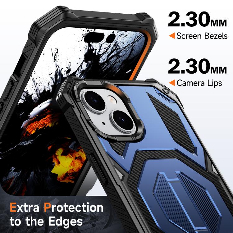 For iPhone 14 / 13 Hidden Metal Holder Magnetic Shockproof Phone Case