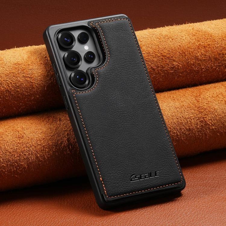 For Samsung Galaxy S22 Ultra 5G ESEBLE Retro Texture Double Buckle Card Slot Phone Case