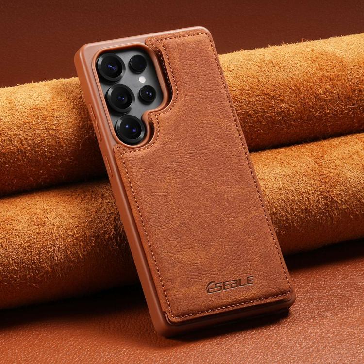 For Samsung Galaxy S22 Ultra 5G ESEBLE Retro Texture Double Buckle Card Slot Phone Case
