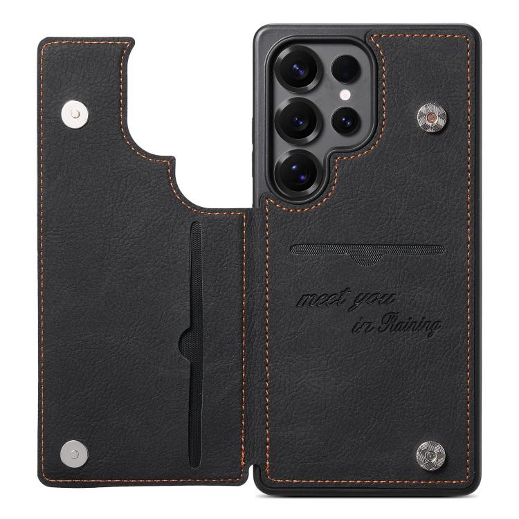 For Samsung Galaxy S21 Ultra 5G ESEBLE Retro Texture Double Buckle Card Slot Phone Case