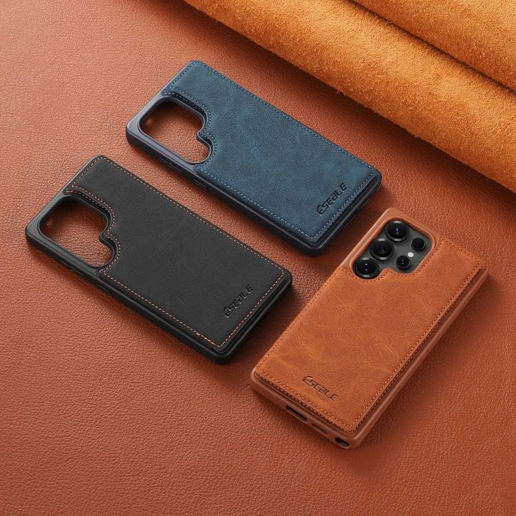 For Samsung Galaxy S21 Ultra 5G ESEBLE Retro Texture Double Buckle Card Slot Phone Case