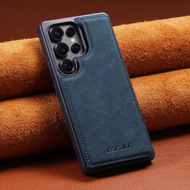 For Samsung Galaxy S21 Ultra 5G ESEBLE Retro Texture Double Buckle Card Slot Phone Case