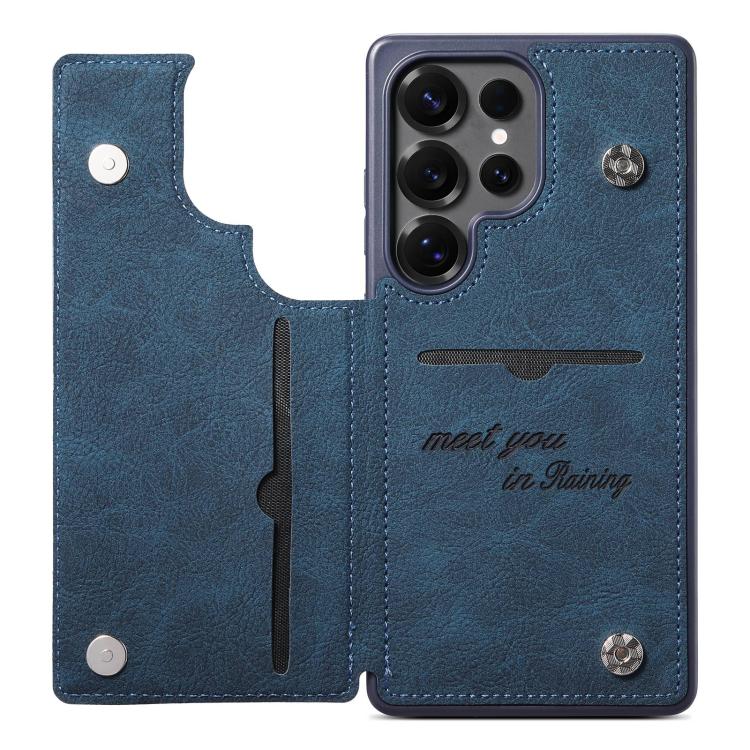 For Samsung Galaxy S21 Ultra 5G ESEBLE Retro Texture Double Buckle Card Slot Phone Case