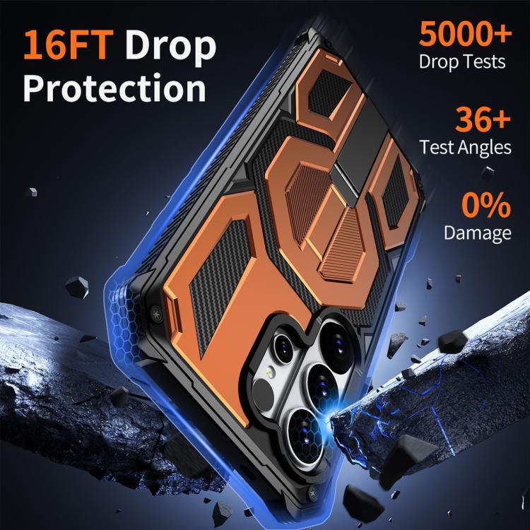 For Samsung Galaxy S26 Ultra 5G Hidden Metal Holder Magnetic Shockproof Phone Case