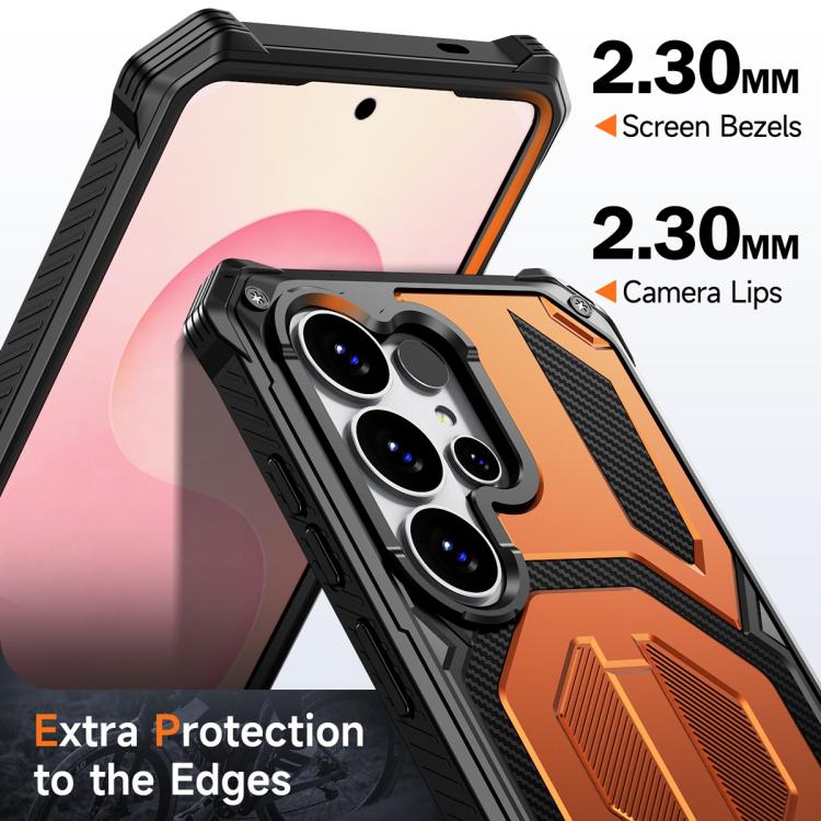 For Samsung Galaxy S26 Ultra 5G Hidden Metal Holder Magnetic Shockproof Phone Case