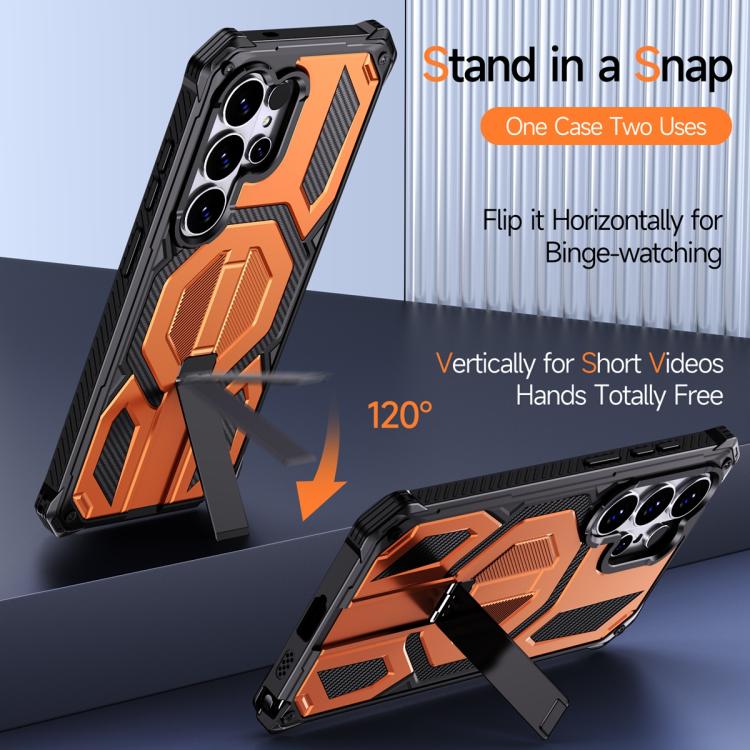 For Samsung Galaxy S26 Ultra 5G Hidden Metal Holder Magnetic Shockproof Phone Case