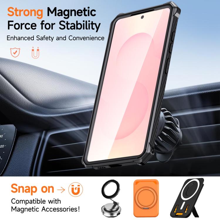 For Samsung Galaxy S26 Ultra 5G Hidden Metal Holder Magnetic Shockproof Phone Case
