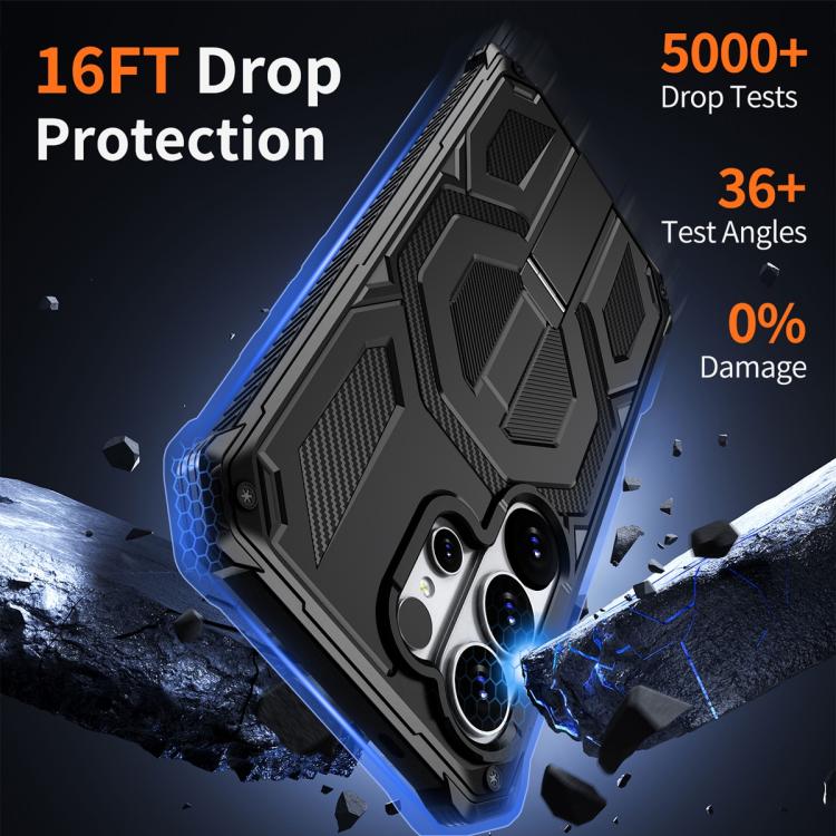 For Samsung Galaxy S26 Ultra 5G Hidden Metal Holder Magnetic Shockproof Phone Case
