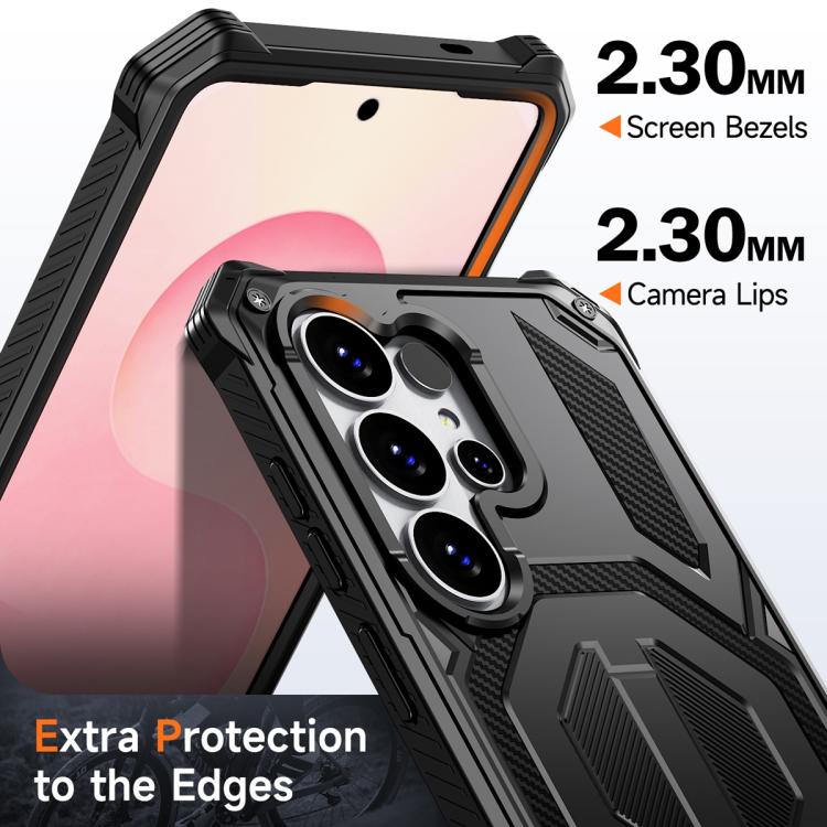 For Samsung Galaxy S26 Ultra 5G Hidden Metal Holder Magnetic Shockproof Phone Case