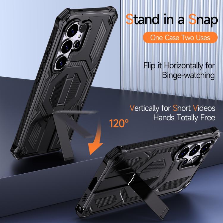 For Samsung Galaxy S26 Ultra 5G Hidden Metal Holder Magnetic Shockproof Phone Case