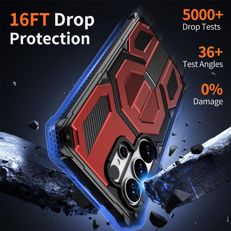 For Samsung Galaxy S26 Ultra 5G Hidden Metal Holder Magnetic Shockproof Phone Case