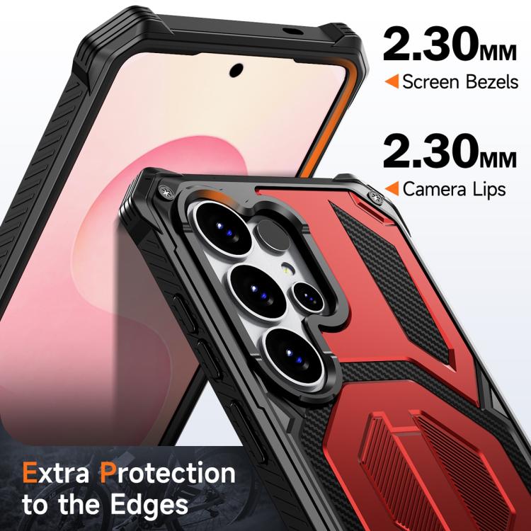For Samsung Galaxy S26 Ultra 5G Hidden Metal Holder Magnetic Shockproof Phone Case
