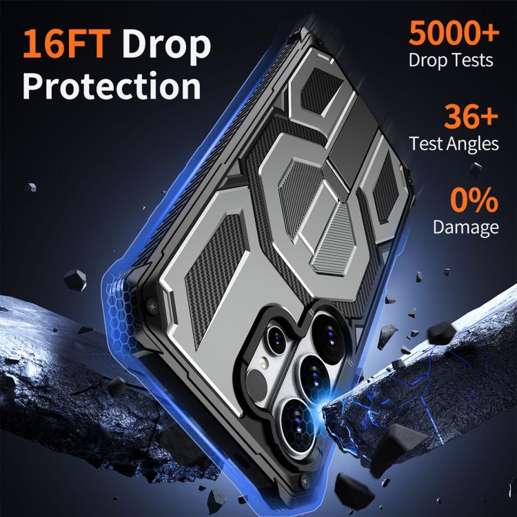 For Samsung Galaxy S26 Ultra 5G Hidden Metal Holder Magnetic Shockproof Phone Case
