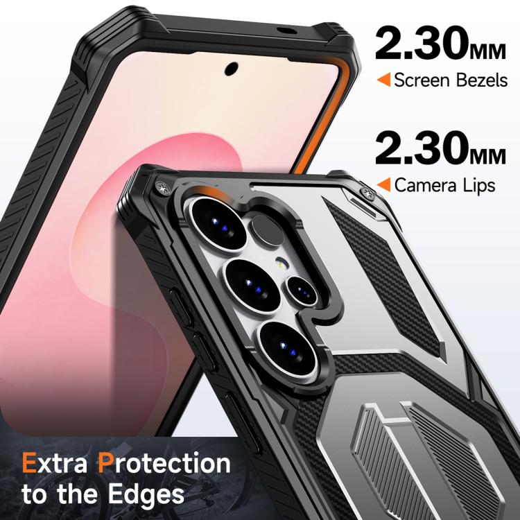 For Samsung Galaxy S26 Ultra 5G Hidden Metal Holder Magnetic Shockproof Phone Case