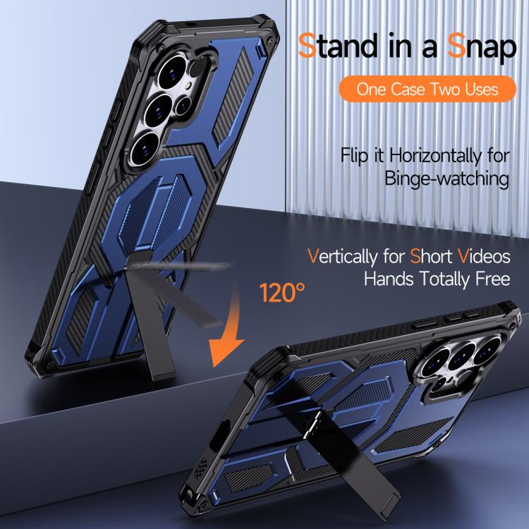 For Samsung Galaxy S26 Ultra 5G Hidden Metal Holder Magnetic Shockproof Phone Case