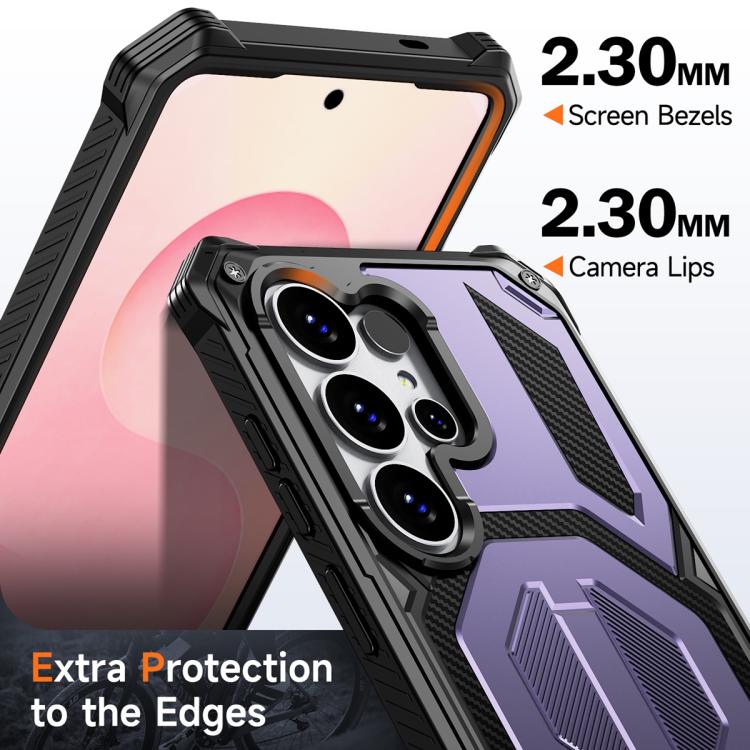 For Samsung Galaxy S26 Ultra 5G Hidden Metal Holder Magnetic Shockproof Phone Case