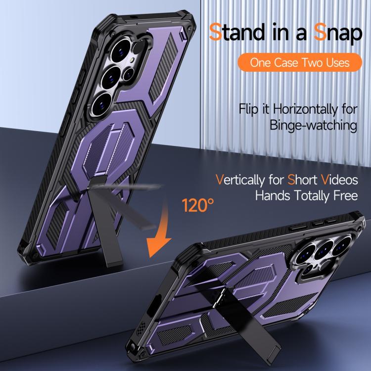 For Samsung Galaxy S26 Ultra 5G Hidden Metal Holder Magnetic Shockproof Phone Case