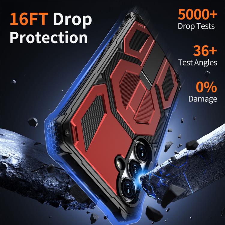 For Samsung Galaxy S25 FE 5G Hidden Metal Holder Magnetic Shockproof Phone Case