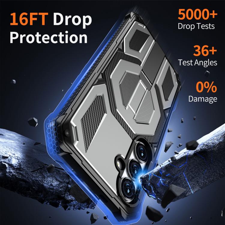 For Samsung Galaxy S25 FE 5G Hidden Metal Holder Magnetic Shockproof Phone Case