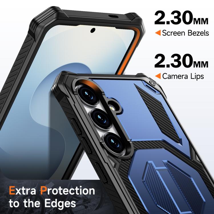 For Samsung Galaxy S25 FE 5G Hidden Metal Holder Magnetic Shockproof Phone Case