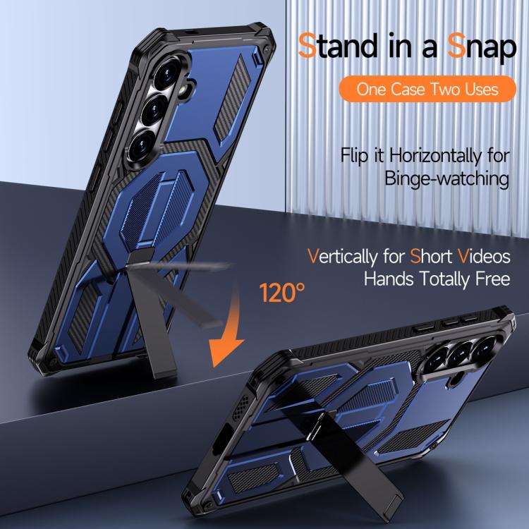 For Samsung Galaxy S25 FE 5G Hidden Metal Holder Magnetic Shockproof Phone Case