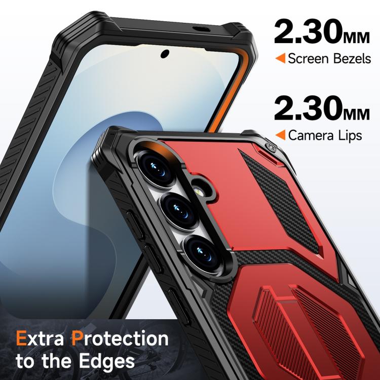 For Samsung Galaxy S25+ 5G / S24+ 5G Hidden Metal Holder Magnetic Shockproof Phone Case