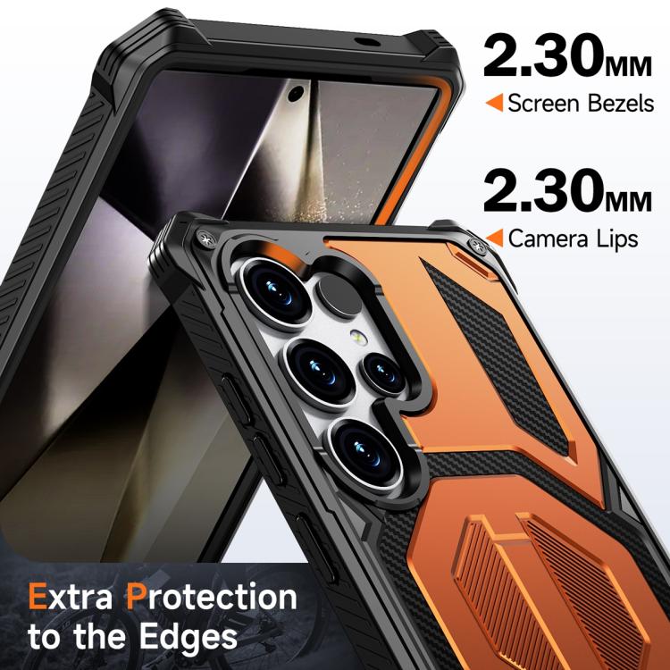 For Samsung Galaxy S24 Ultra 5G Hidden Metal Holder Magnetic Shockproof Phone Case