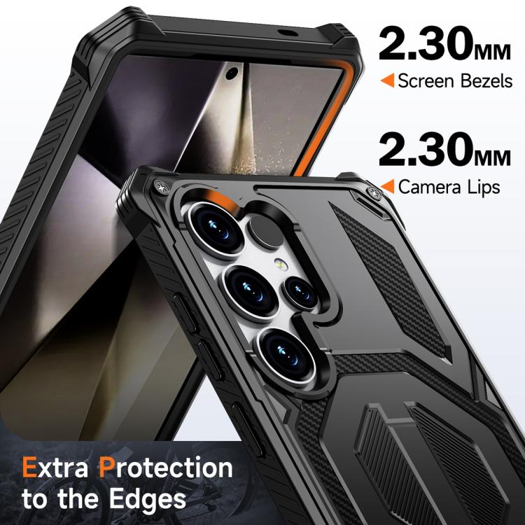 For Samsung Galaxy S24 Ultra 5G Hidden Metal Holder Magnetic Shockproof Phone Case