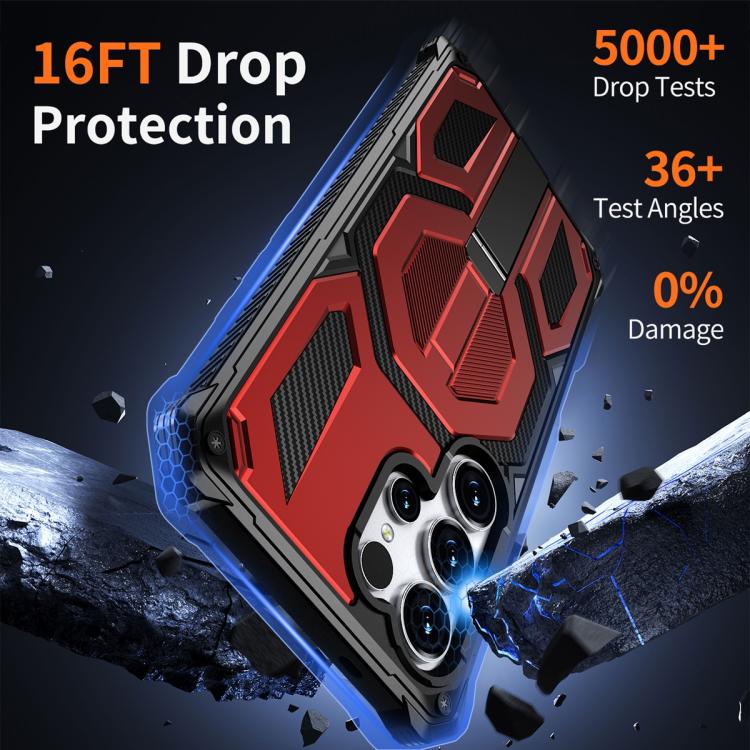 For Samsung Galaxy S24 Ultra 5G Hidden Metal Holder Magnetic Shockproof Phone Case