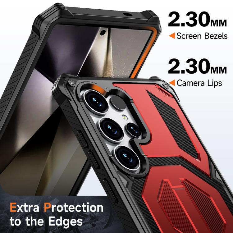 For Samsung Galaxy S24 Ultra 5G Hidden Metal Holder Magnetic Shockproof Phone Case