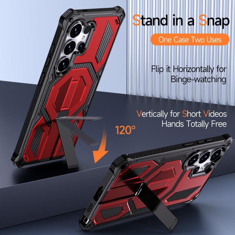 For Samsung Galaxy S24 Ultra 5G Hidden Metal Holder Magnetic Shockproof Phone Case