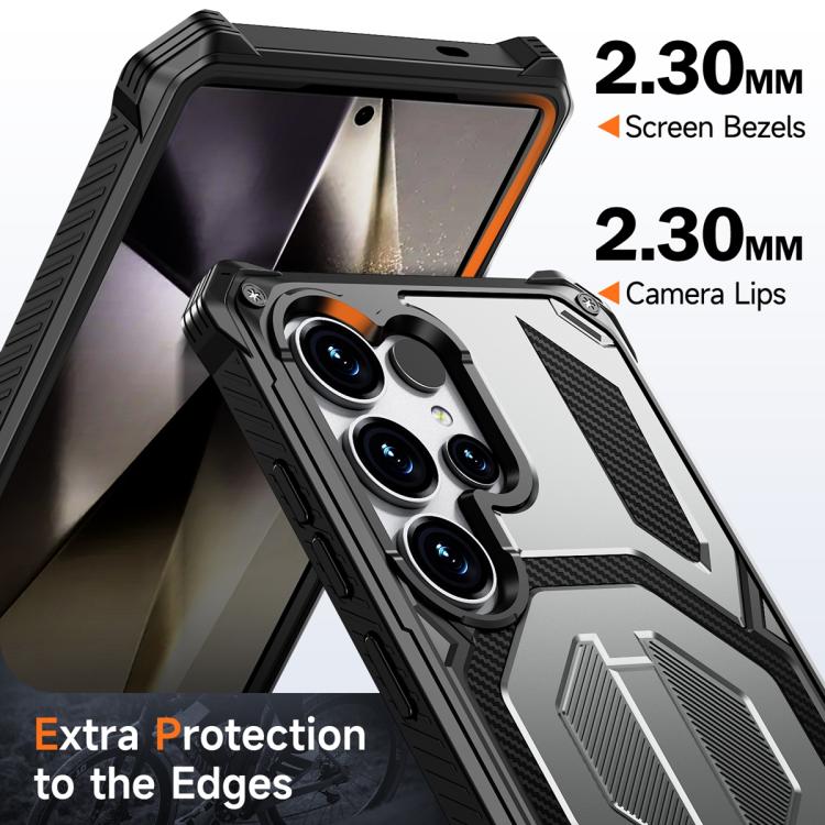 For Samsung Galaxy S24 Ultra 5G Hidden Metal Holder Magnetic Shockproof Phone Case