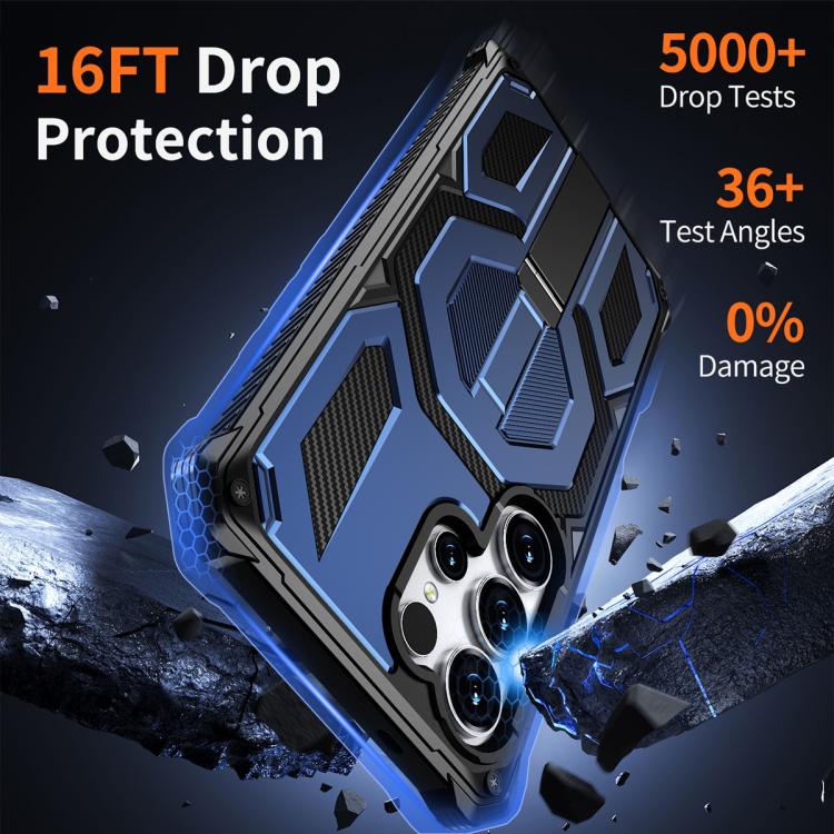 For Samsung Galaxy S24 Ultra 5G Hidden Metal Holder Magnetic Shockproof Phone Case