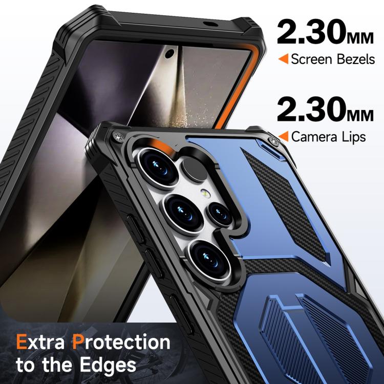 For Samsung Galaxy S24 Ultra 5G Hidden Metal Holder Magnetic Shockproof Phone Case